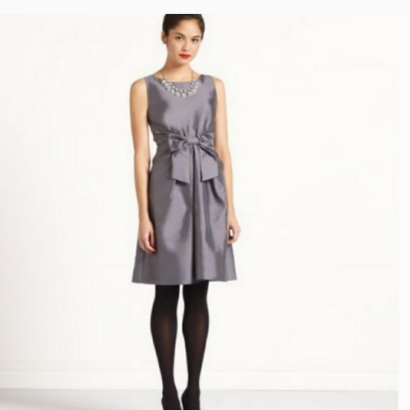 Kate spade grey/silver jillian bow dress - Picture 1 of 5